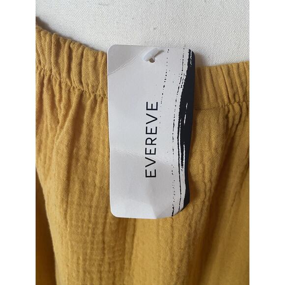 NWT Roan & Ryan Evereve Mustard Gauzy Top Sz S 3/4 elasticized sleeves Layers - Picture 5 of 8